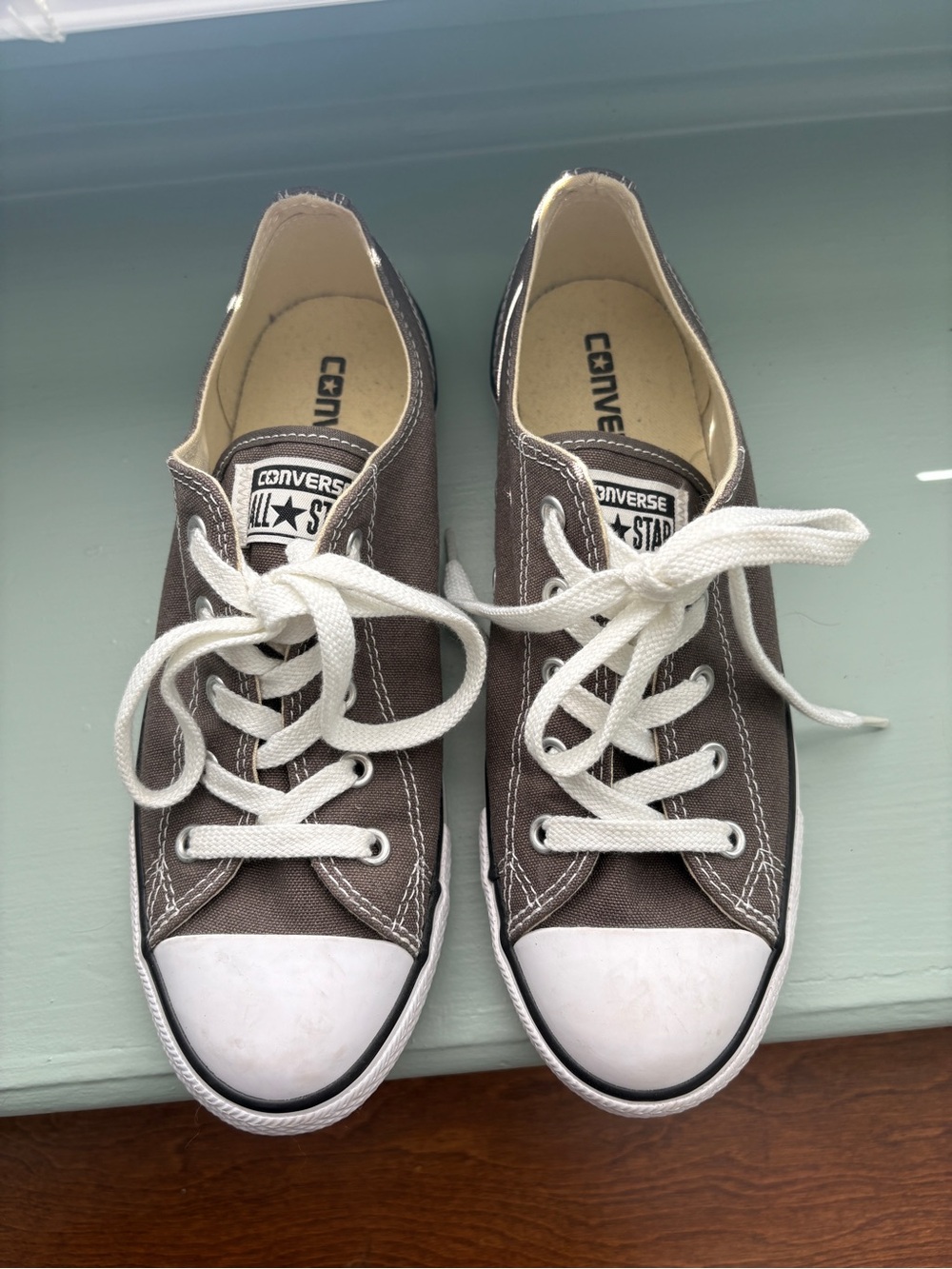Converse All Star Low Top Sneakers in Gray and White